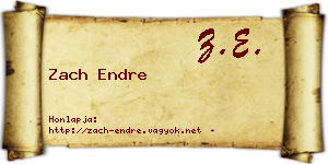 Zach Endre névjegykártya
